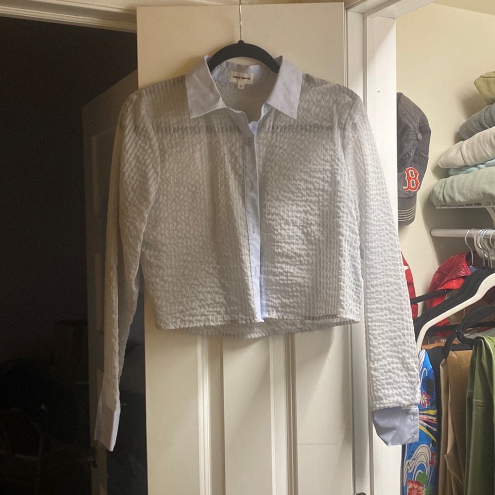 Superdown Sheer Button Down - image 1